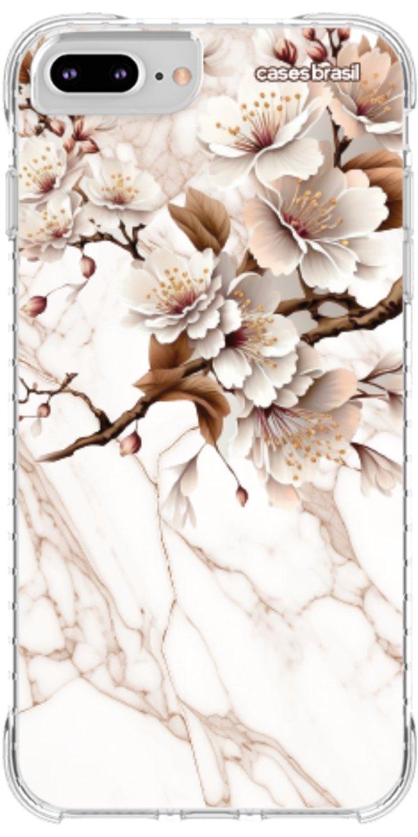 Capinha para Celular Mármore Sépia Floral