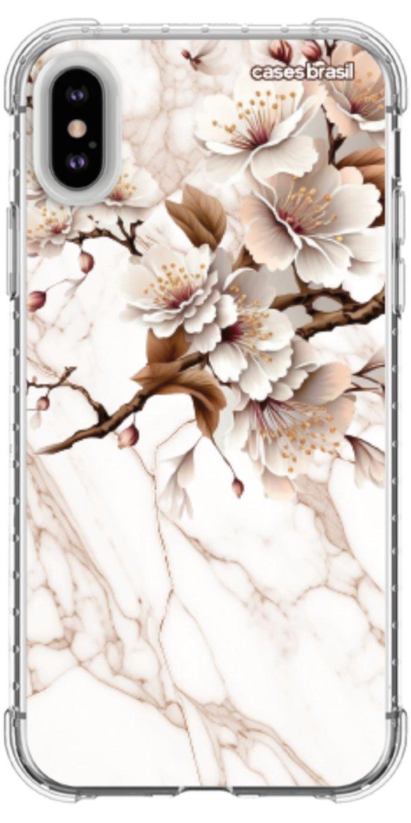 Capinha para Celular Mármore Sépia Floral