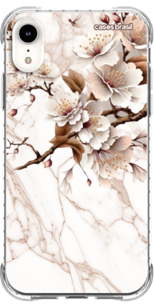 Capinha para Celular Mármore Sépia Floral