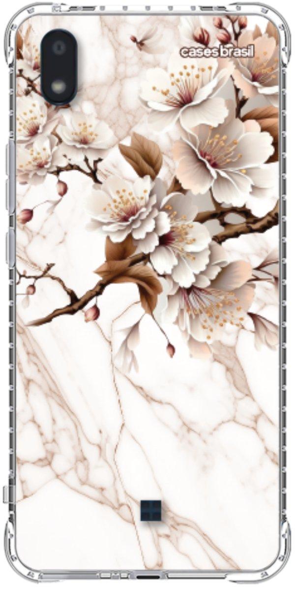 Capinha para Celular Mármore Sépia Floral