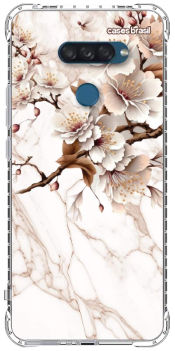 Capinha para Celular Mármore Sépia Floral