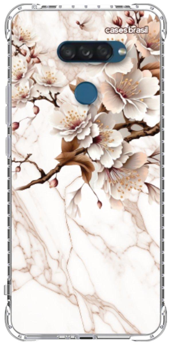 Capinha para Celular Mármore Sépia Floral