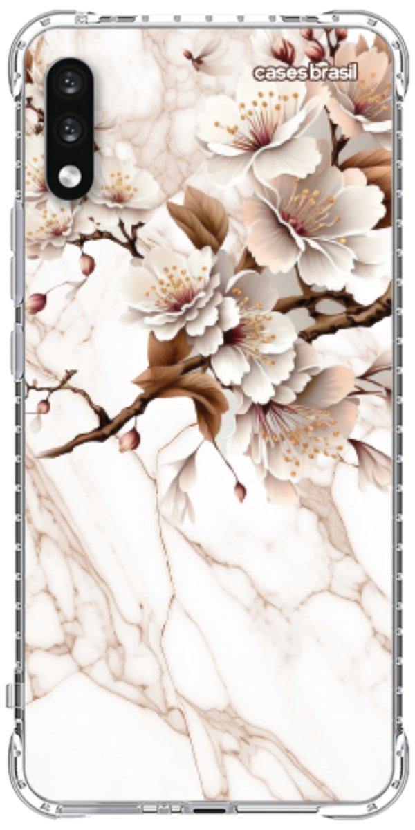 Capinha para Celular Mármore Sépia Floral