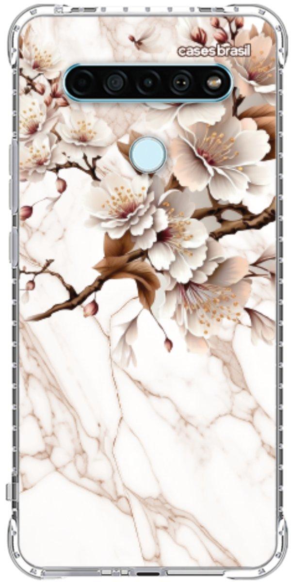 Capinha para Celular Mármore Sépia Floral