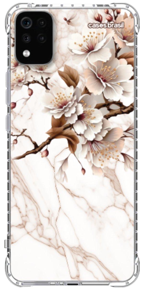 Capinha para Celular Mármore Sépia Floral