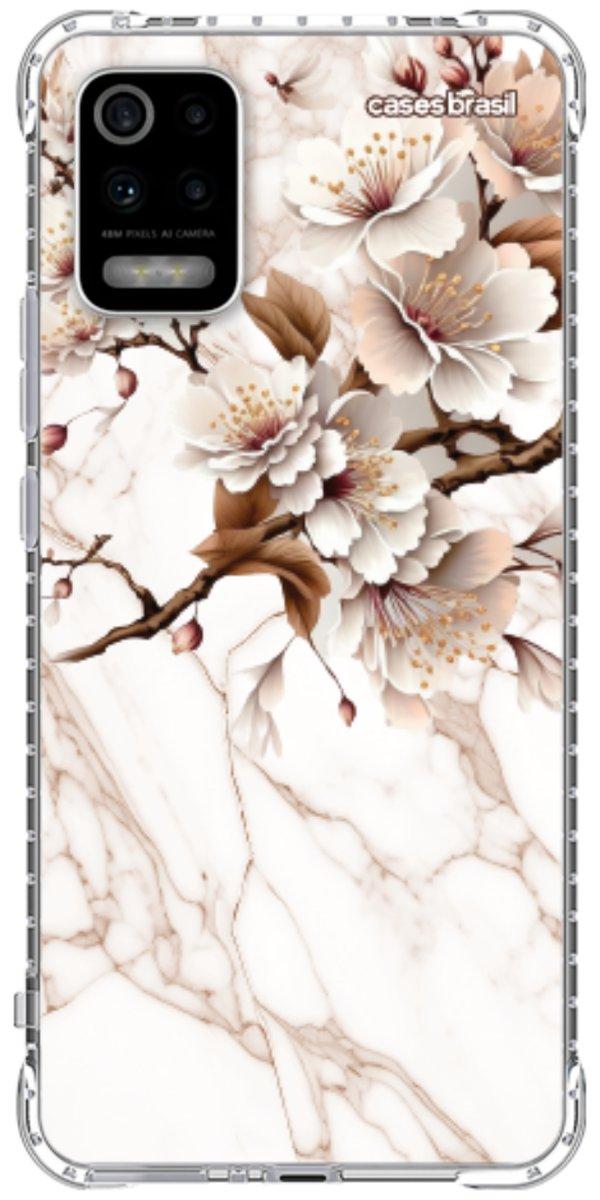 Capinha para Celular Mármore Sépia Floral