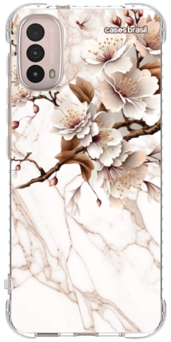 Capinha para Celular Mármore Sépia Floral
