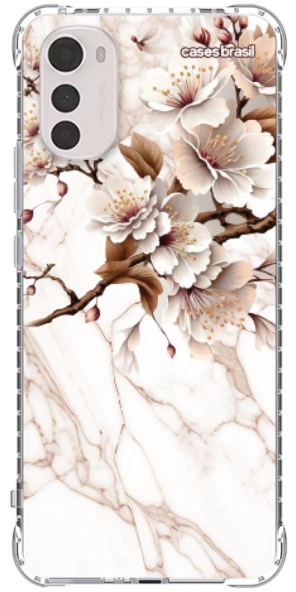 Capinha para Celular Mármore Sépia Floral