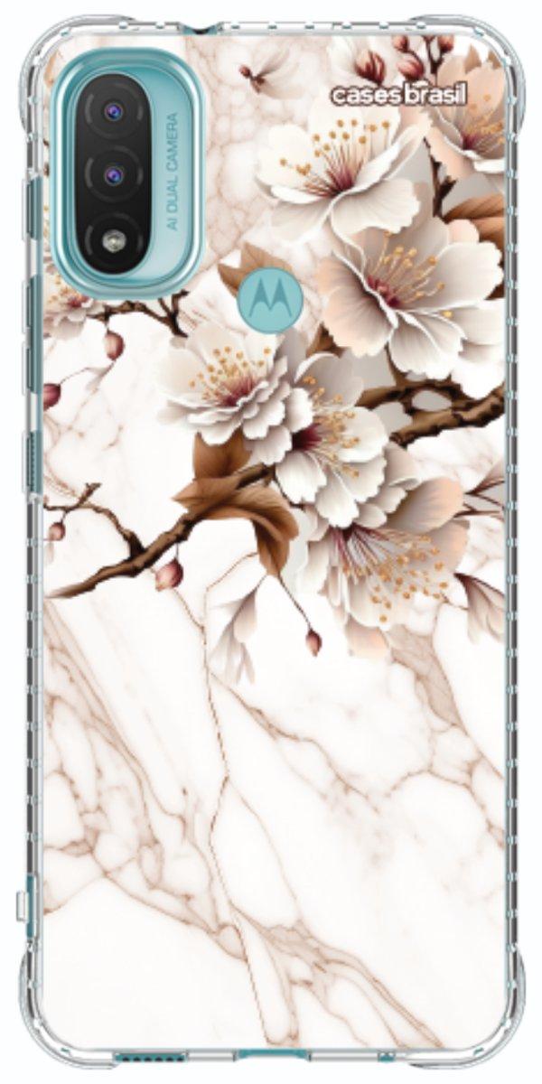 Capinha para Celular Mármore Sépia Floral
