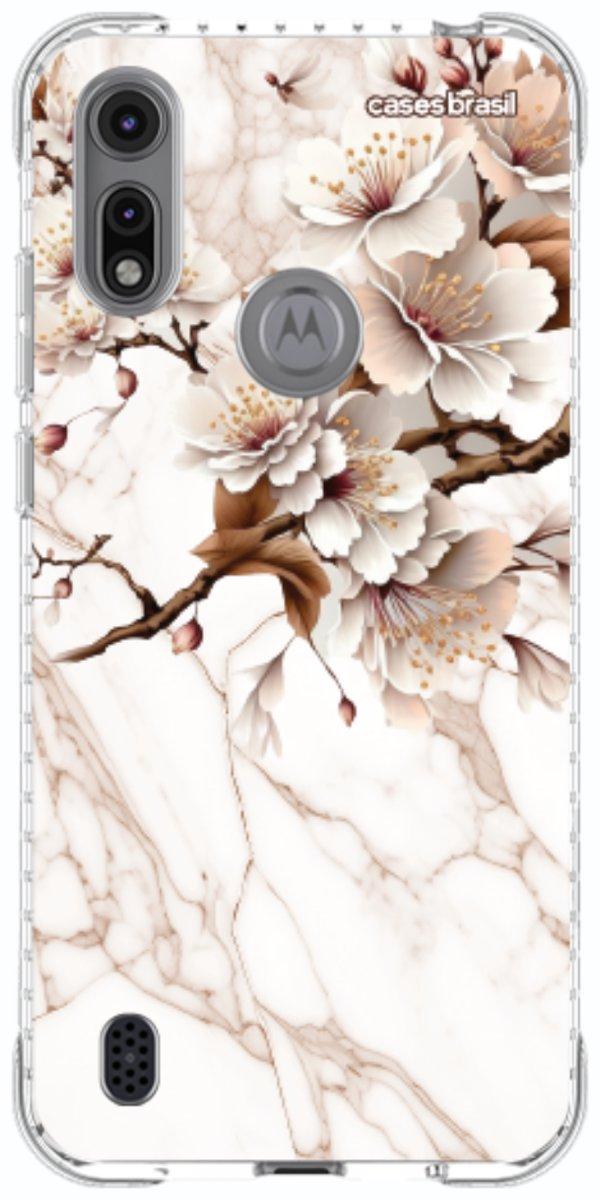 Capinha para Celular Mármore Sépia Floral