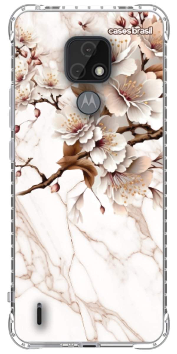 Capinha para Celular Mármore Sépia Floral