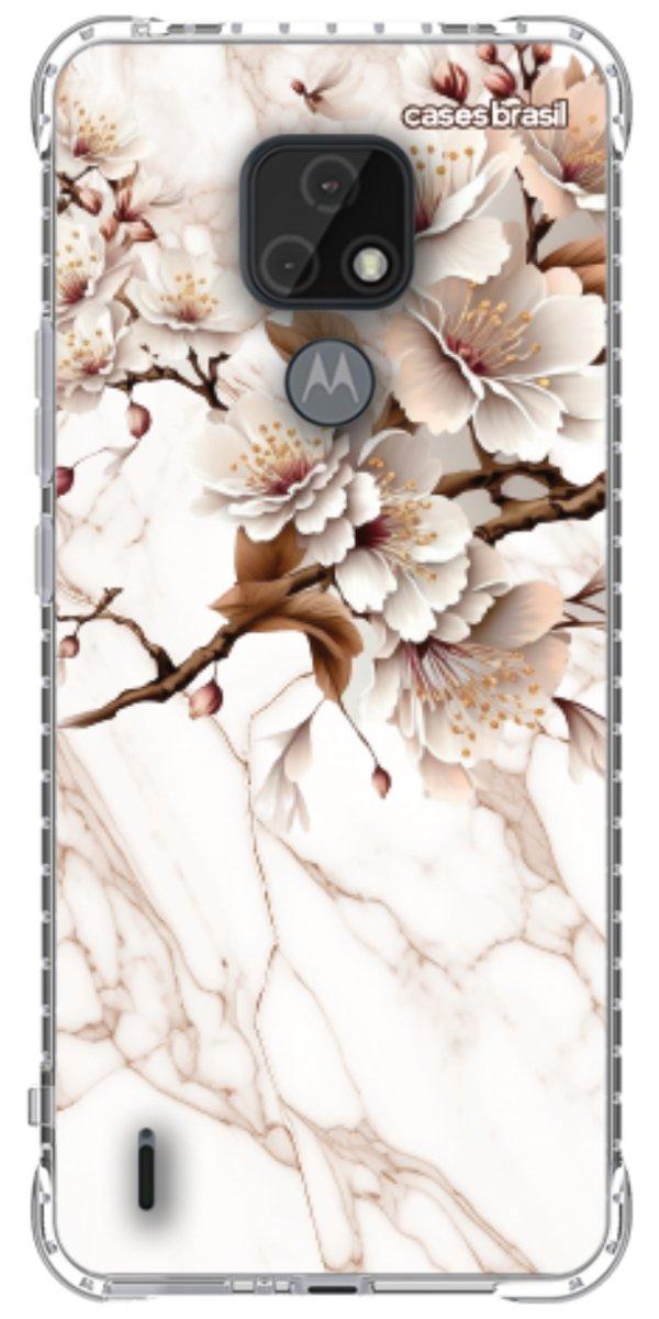Capinha para Celular Mármore Sépia Floral