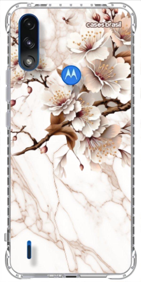 Capinha para Celular Mármore Sépia Floral