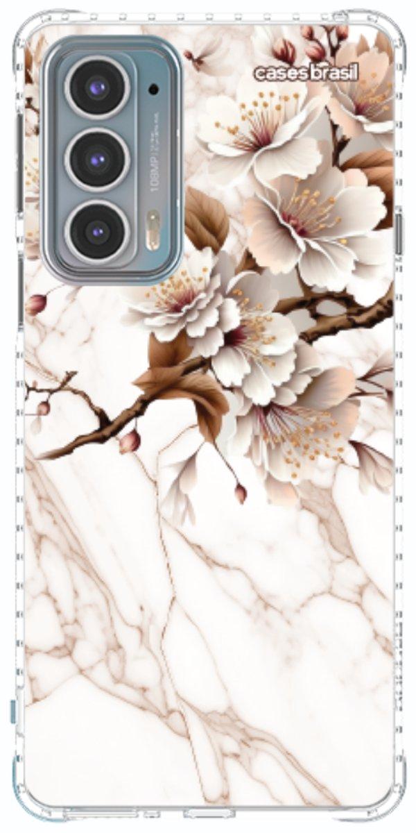 Capinha para Celular Mármore Sépia Floral
