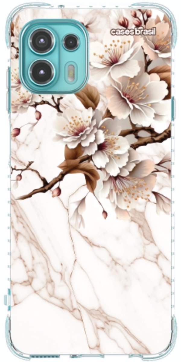 Capinha para Celular Mármore Sépia Floral