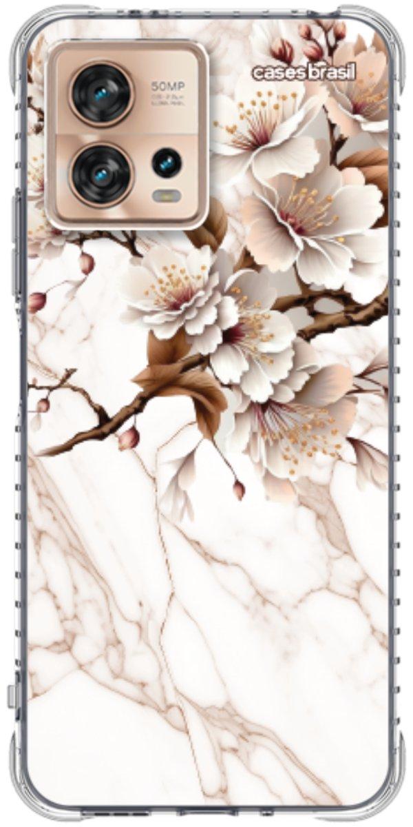 Capinha para Celular Mármore Sépia Floral