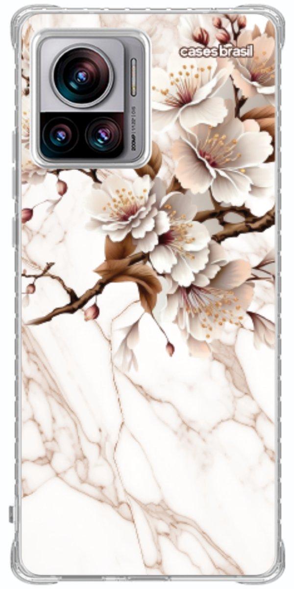 Capinha para Celular Mármore Sépia Floral