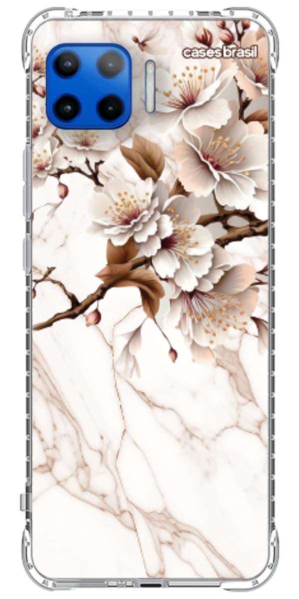Capinha para Celular Mármore Sépia Floral