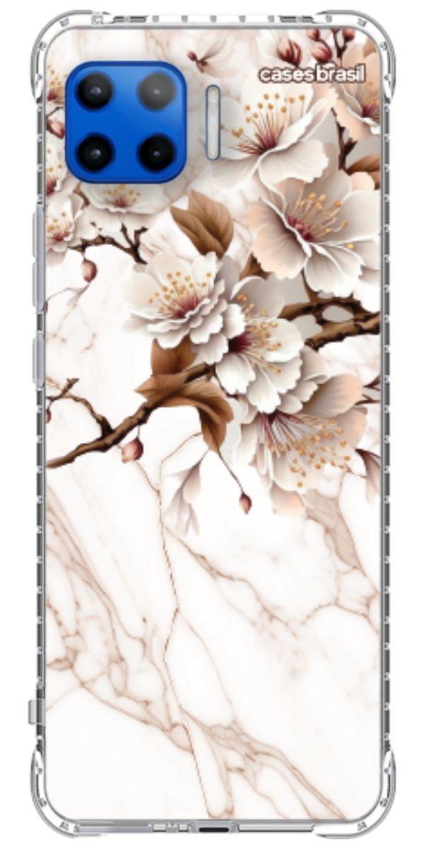 Capinha para Celular Mármore Sépia Floral