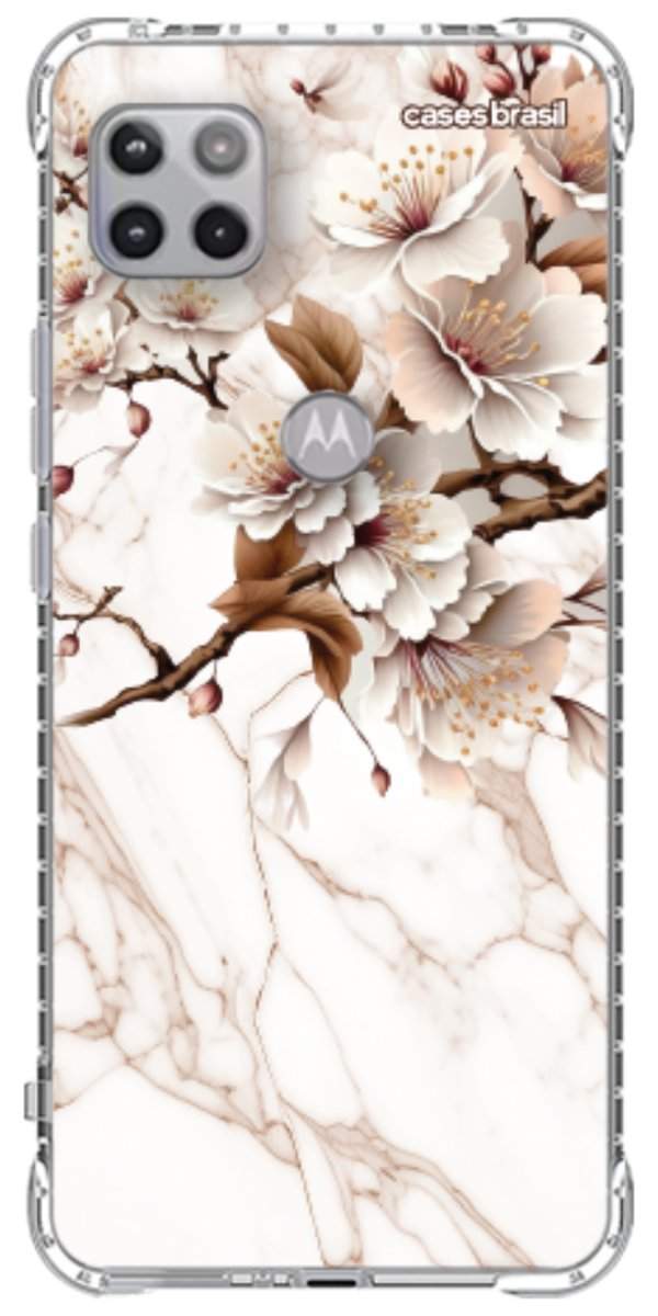 Capinha para Celular Mármore Sépia Floral