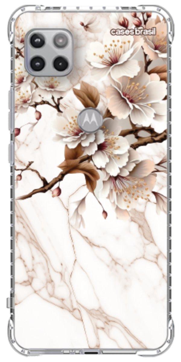 Capinha para Celular Mármore Sépia Floral