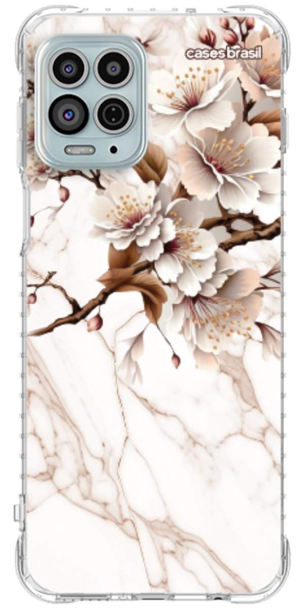 Capinha para Celular Mármore Sépia Floral