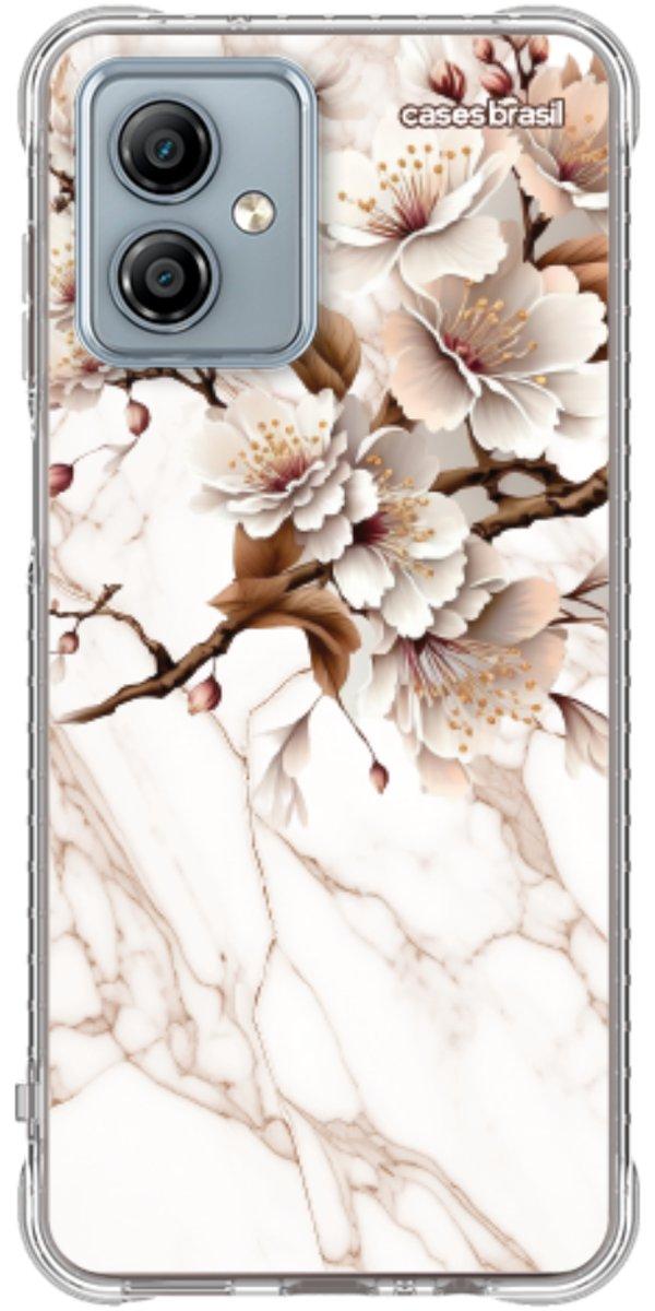 Capinha para Celular Mármore Sépia Floral