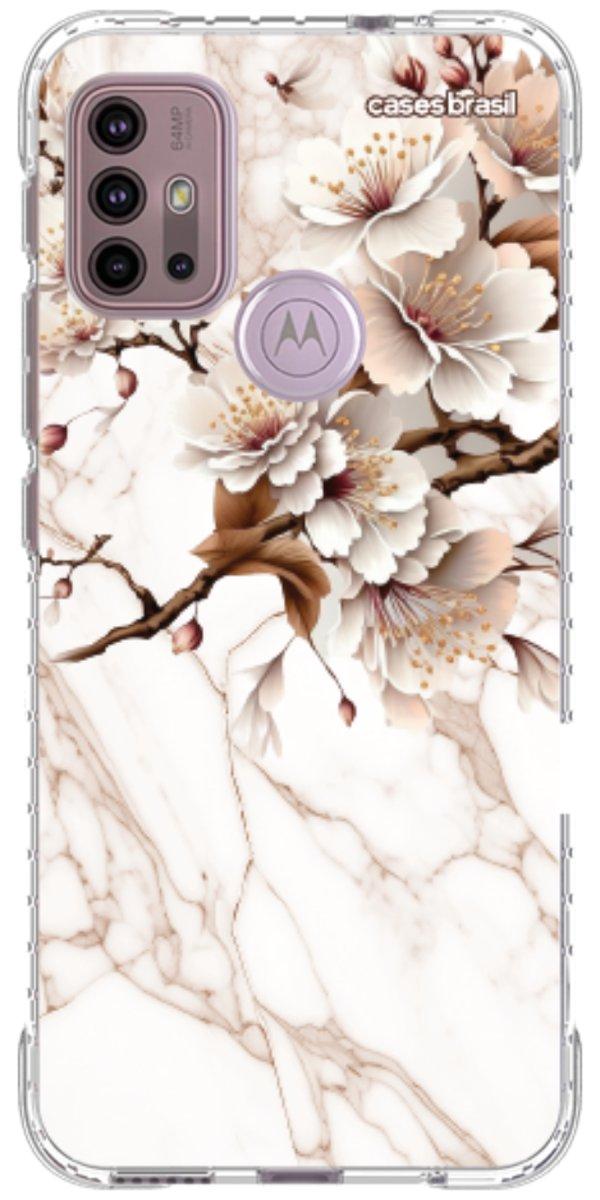 Capinha para Celular Mármore Sépia Floral