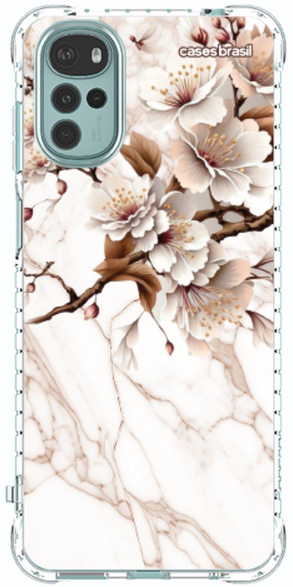Capinha para Celular Mármore Sépia Floral
