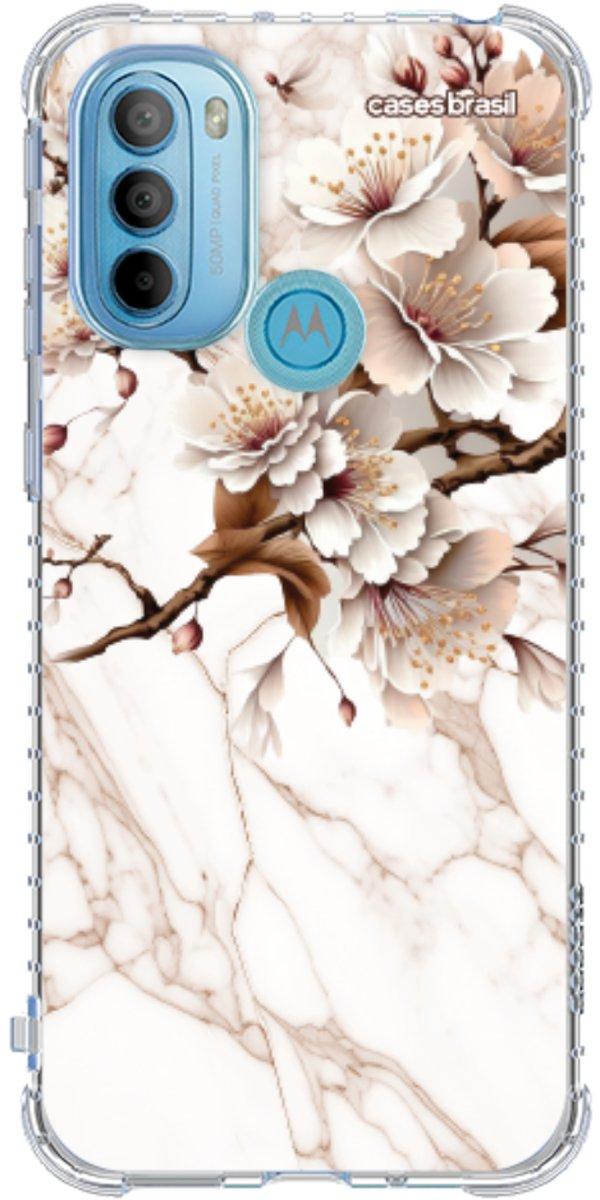 Capinha para Celular Mármore Sépia Floral