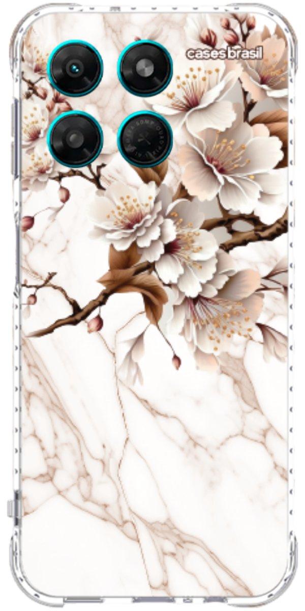 Capinha para Celular Mármore Sépia Floral