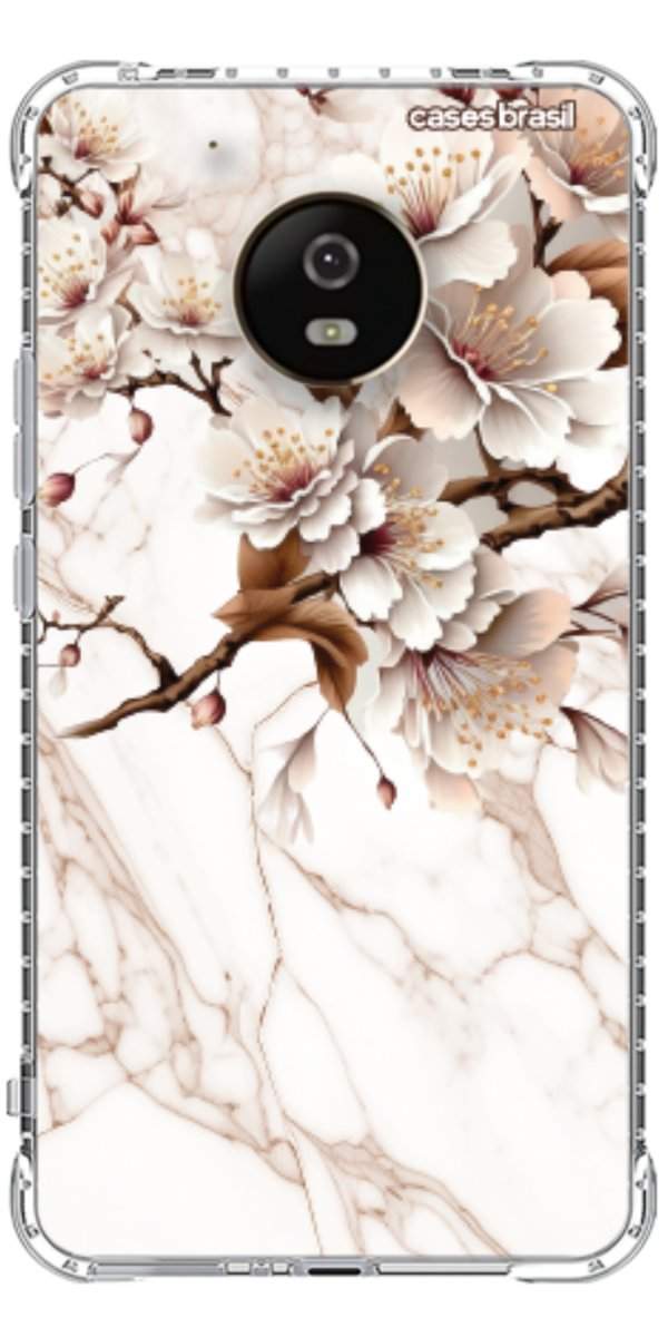 Capinha para Celular Mármore Sépia Floral