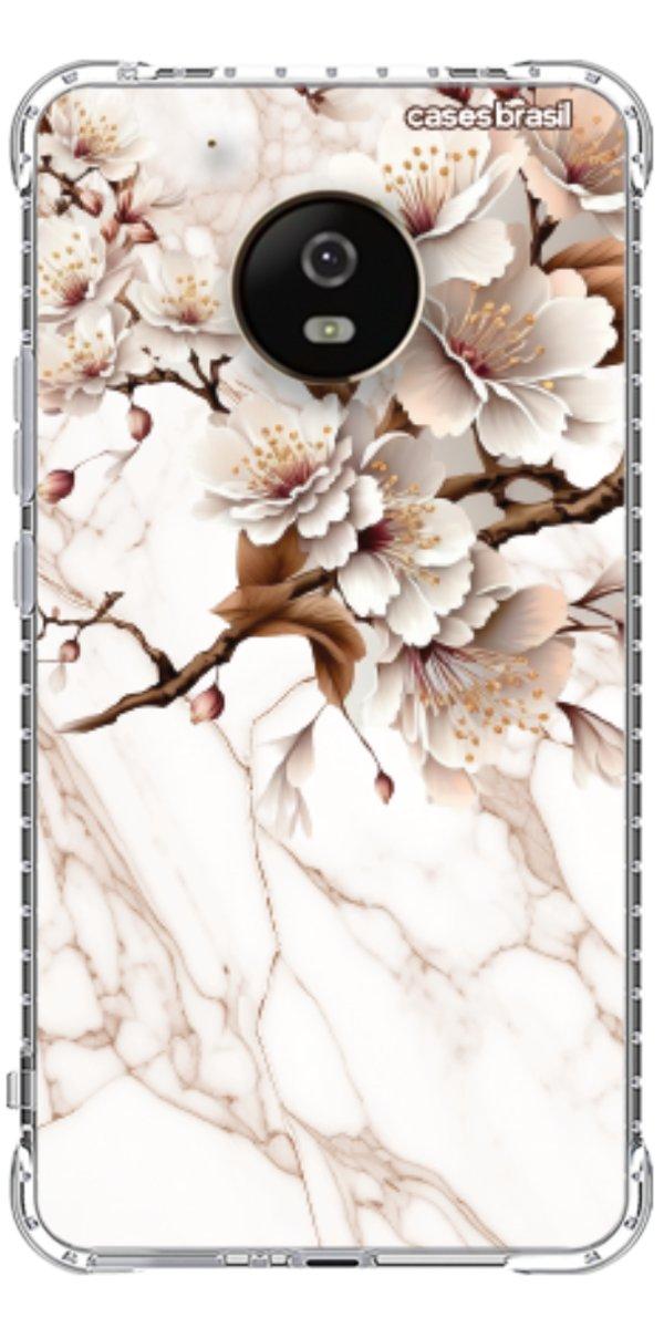 Capinha para Celular Mármore Sépia Floral