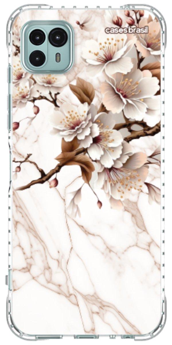 Capinha para Celular Mármore Sépia Floral