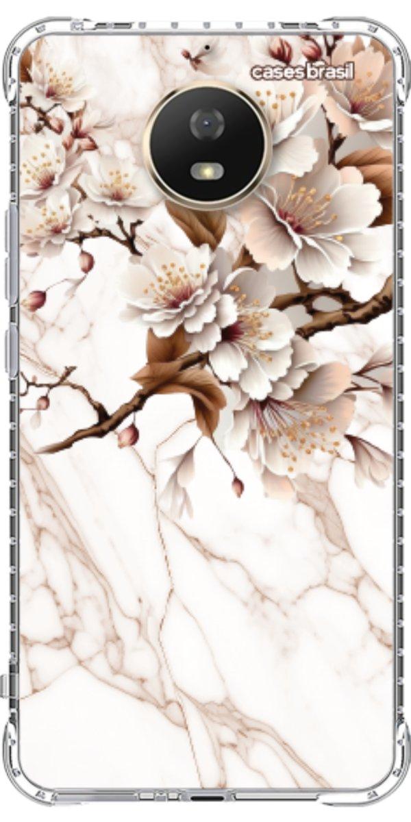 Capinha para Celular Mármore Sépia Floral