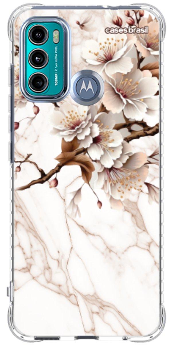 Capinha para Celular Mármore Sépia Floral