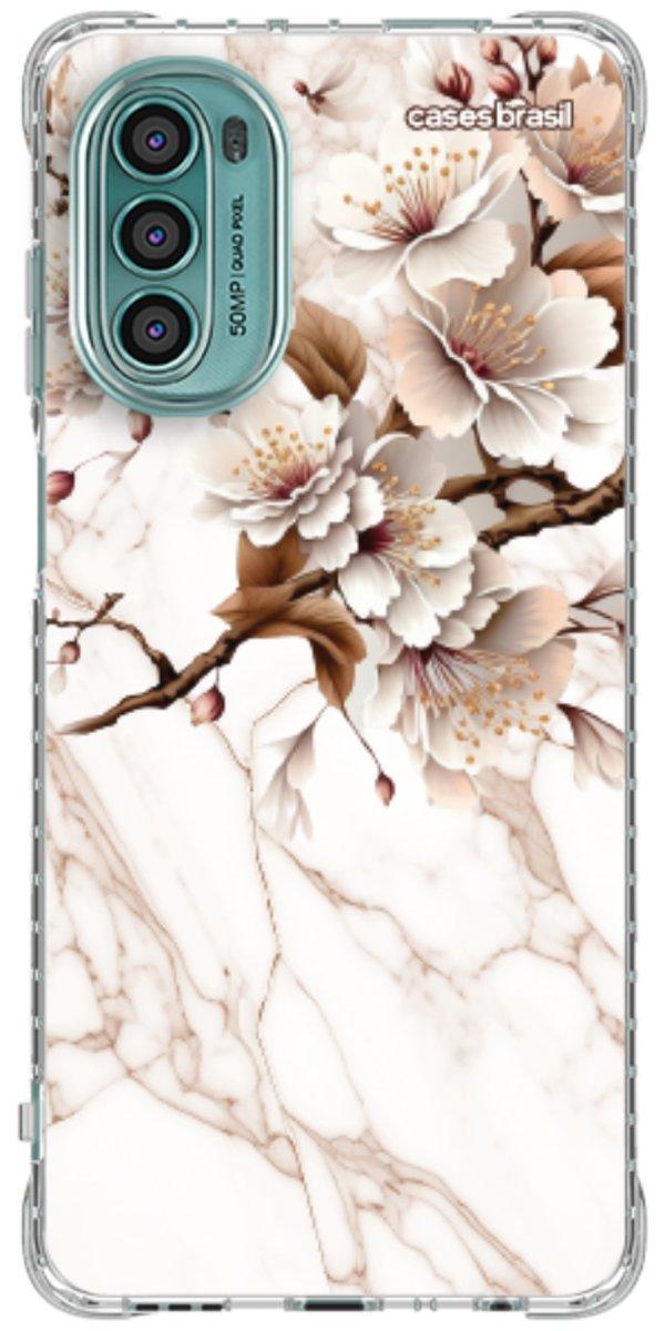Capinha para Celular Mármore Sépia Floral