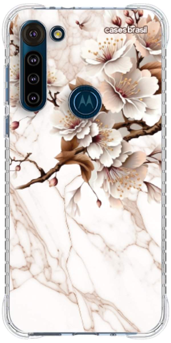 Capinha para Celular Mármore Sépia Floral