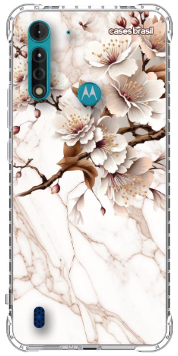 Capinha para Celular Mármore Sépia Floral