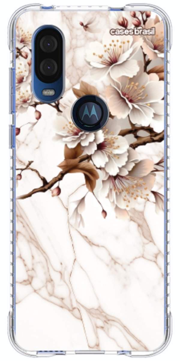 Capinha para Celular Mármore Sépia Floral