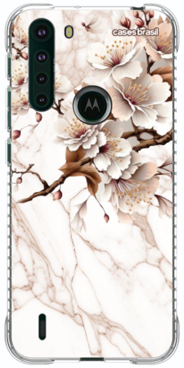 Capinha para Celular Mármore Sépia Floral