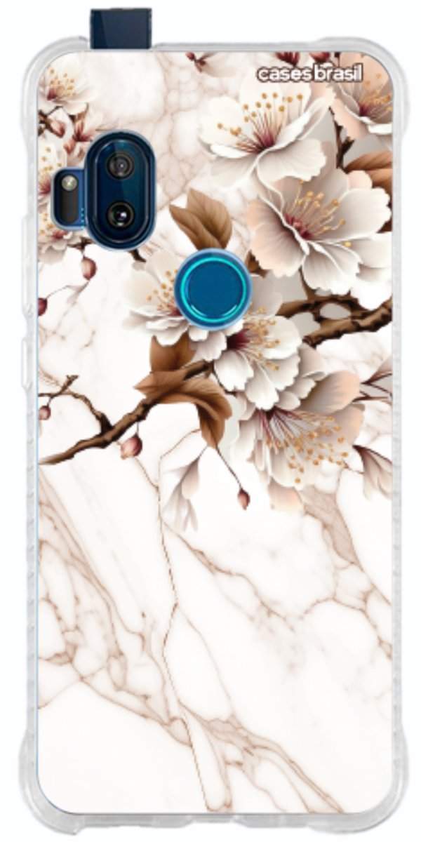 Capinha para Celular Mármore Sépia Floral