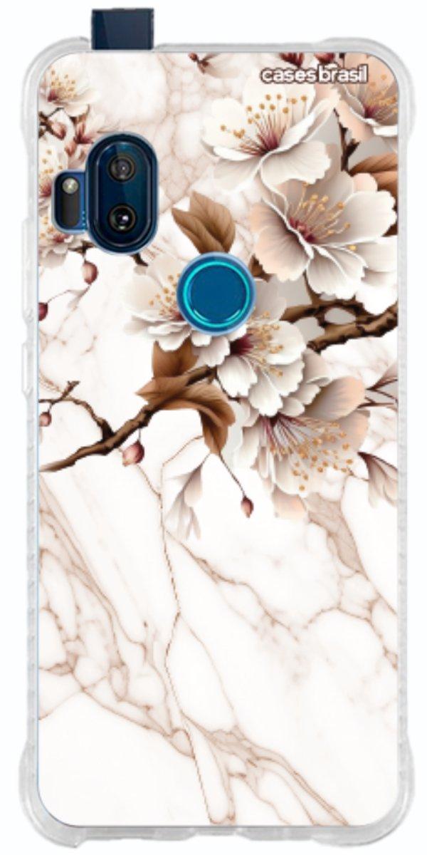 Capinha para Celular Mármore Sépia Floral
