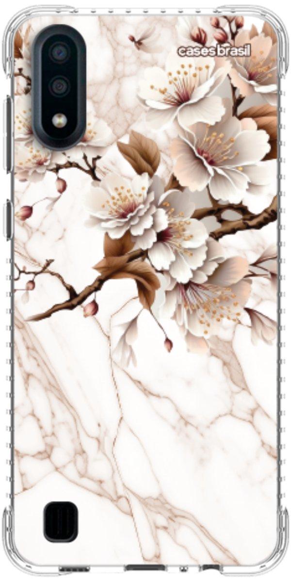 Capinha para Celular Mármore Sépia Floral