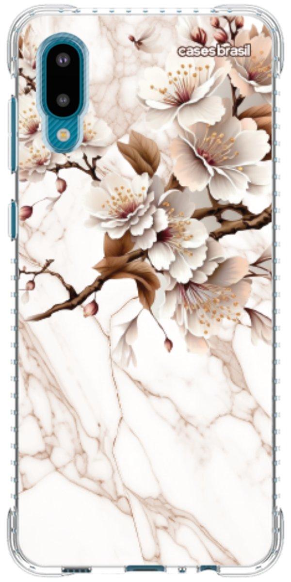 Capinha para Celular Mármore Sépia Floral
