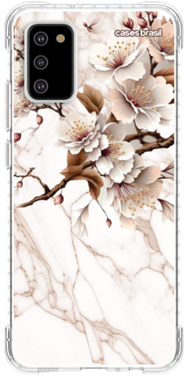 Capinha para Celular Mármore Sépia Floral