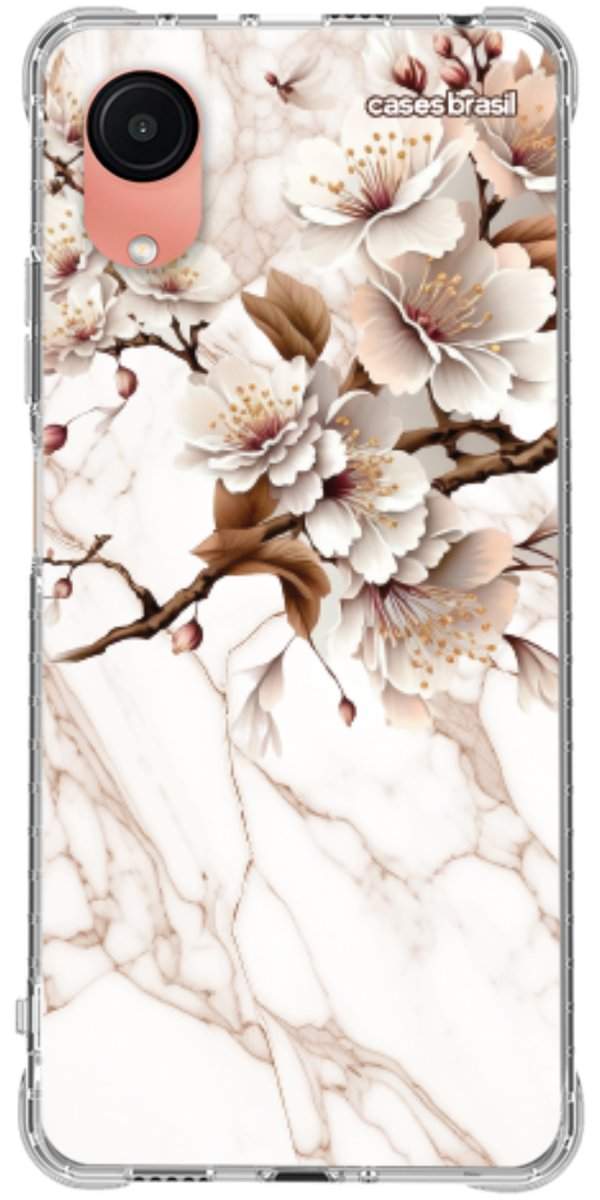 Capinha para Celular Mármore Sépia Floral