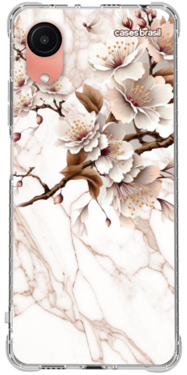 Capinha para Celular Mármore Sépia Floral
