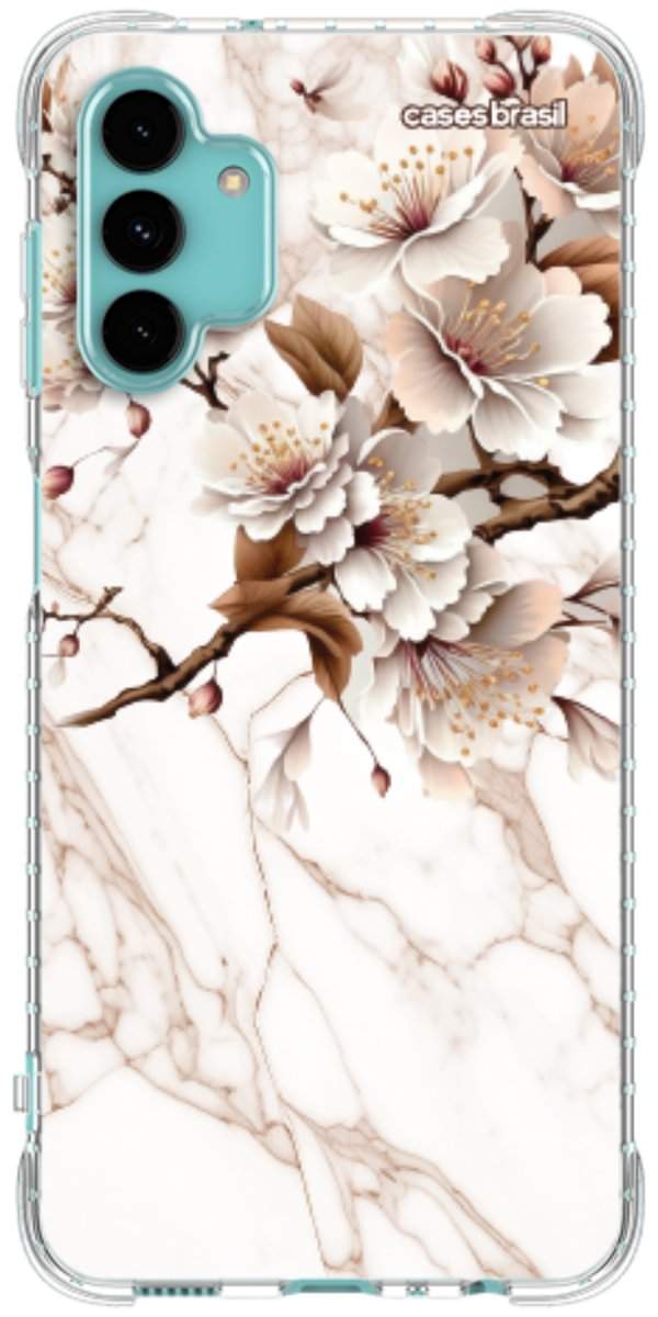 Capinha para Celular Mármore Sépia Floral