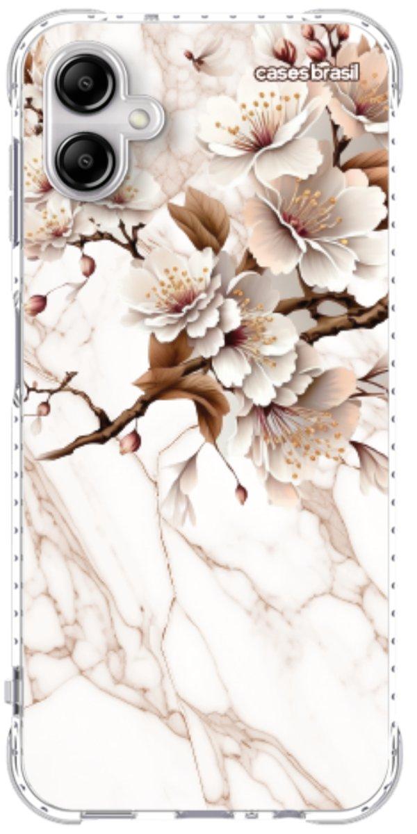 Capinha para Celular Mármore Sépia Floral